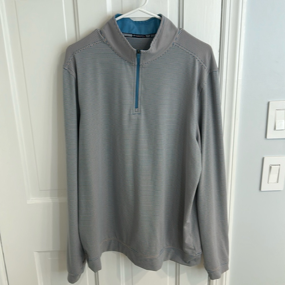 Southern Tide Cruiser Micro-Stripe Performance Stretch Quarter-Zip